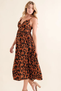 And The Why Leopard Print Plunge Maxi Dress