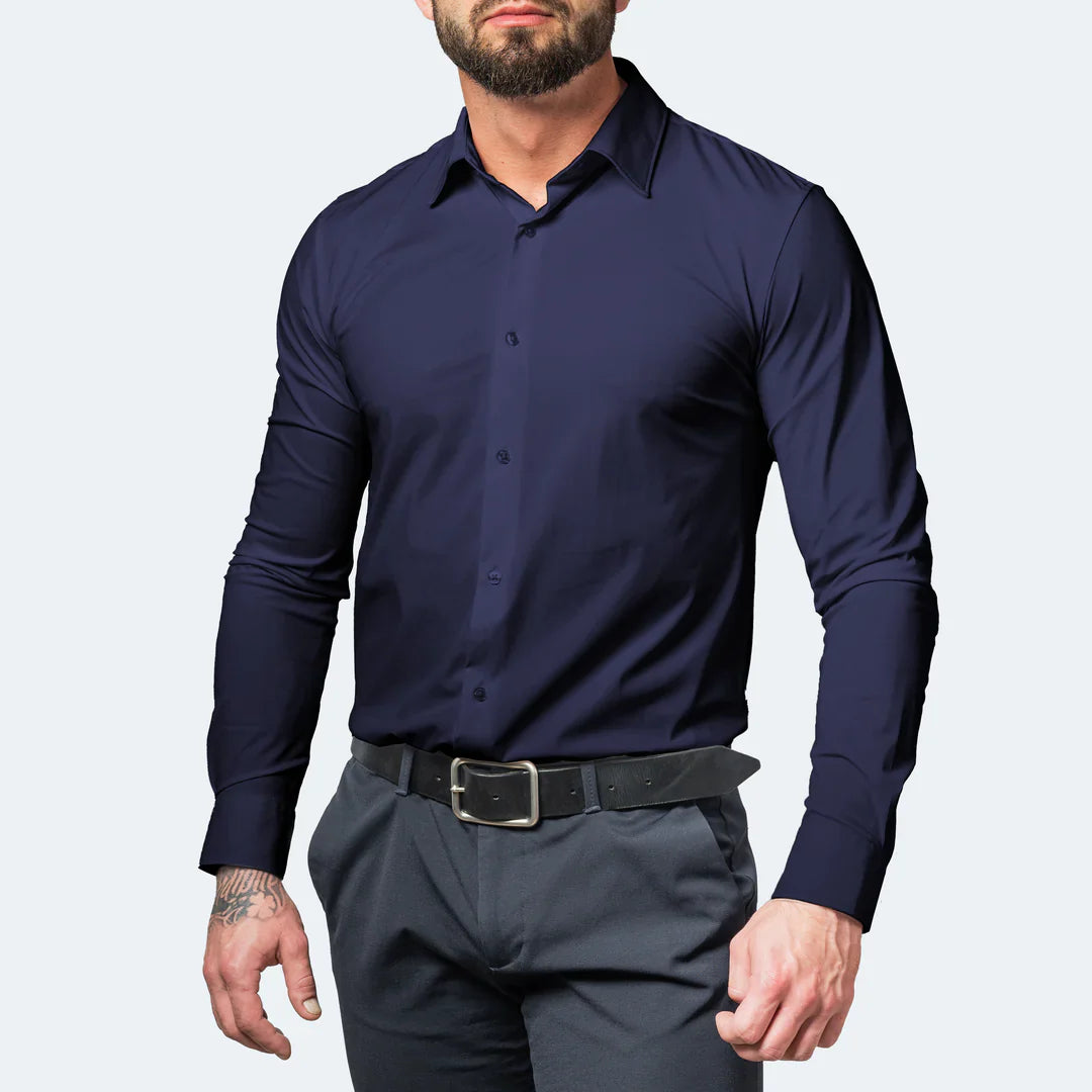 The "Infinite" Performance Dress Shirt | 4-Way Stretch & Zero-Iron