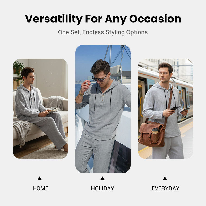 💥Men's Hooded Casual Loose Top & Pants 2-Piece Set👕👖