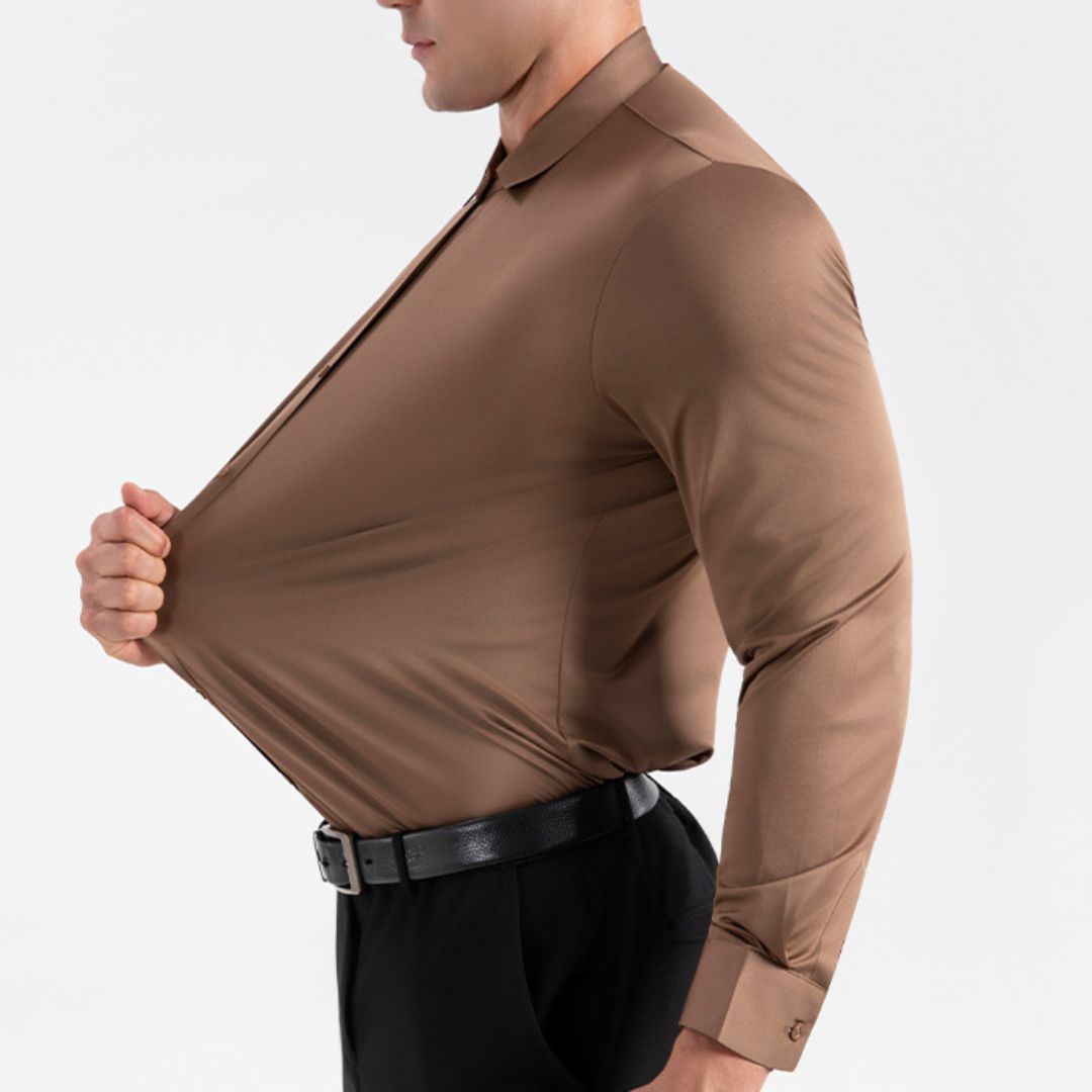 The "Infinite" Performance Dress Shirt | 4-Way Stretch & Zero-Iron