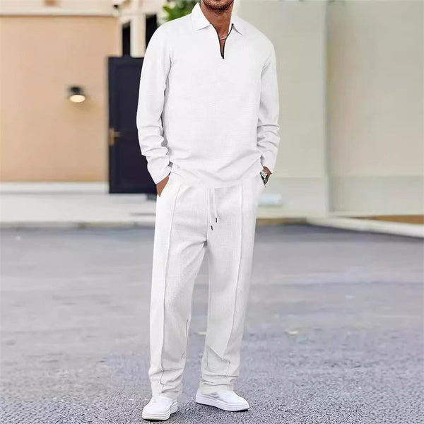 Cozy Waffle Zip Lounge Set
